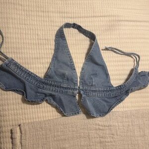 Amazon Blue Denim Halter Top